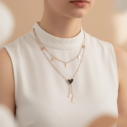 Heart Drop Rose Gold Necklace