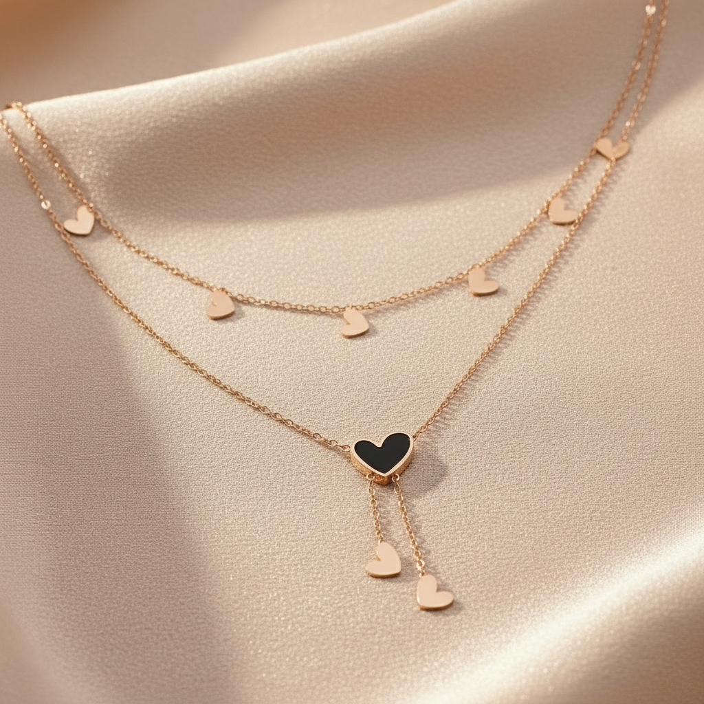 Heart Drop Rose Gold Necklace