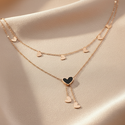 Heart Drop Rose Gold Necklace
