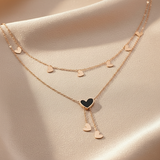 Heart Drop Rose Gold Necklace