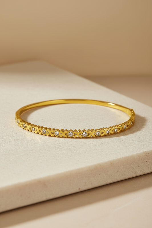 Floral Grace Stone Bangle