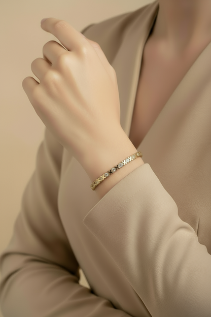 Floral Grace Stone Bangle