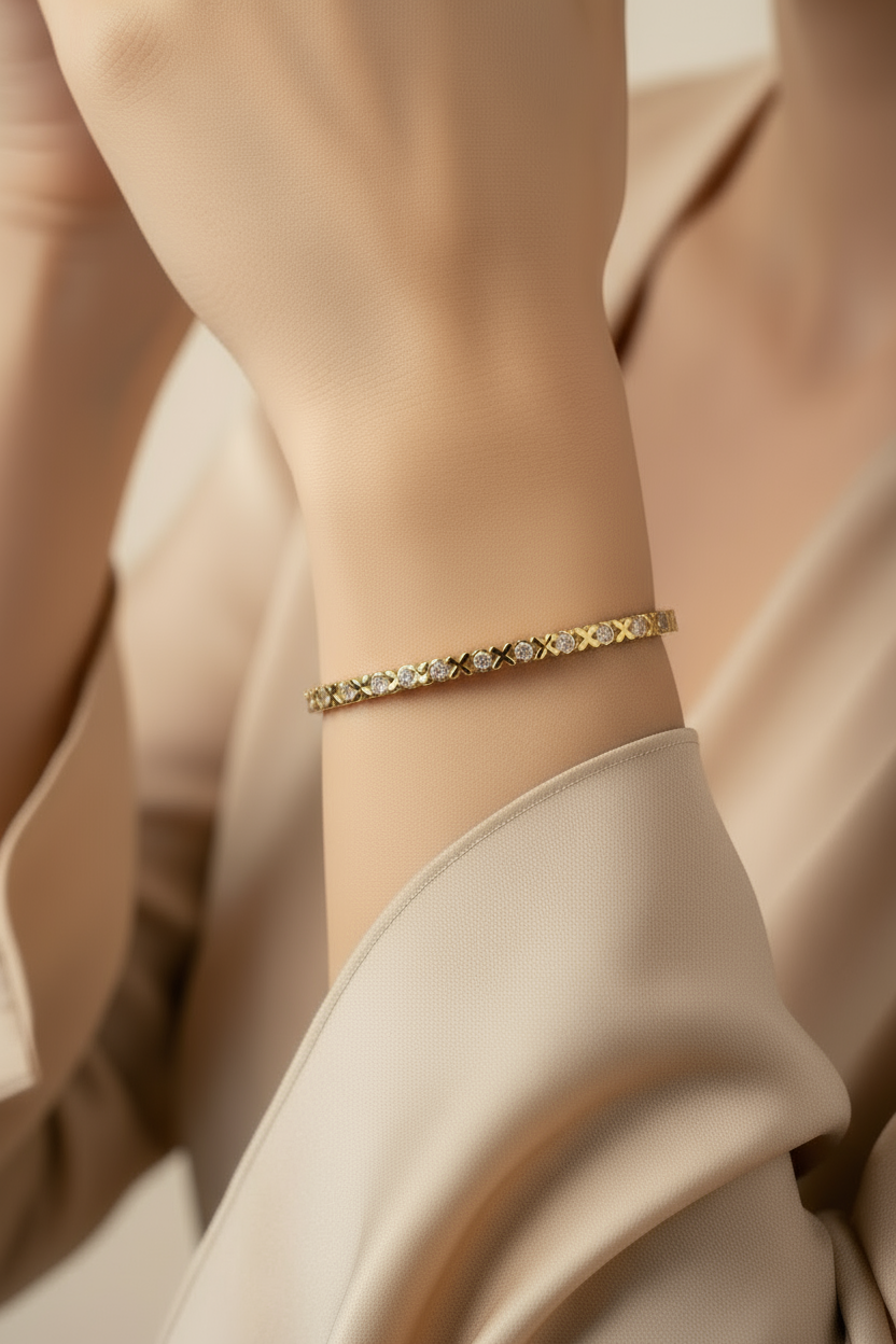 Floral Grace Stone Bangle