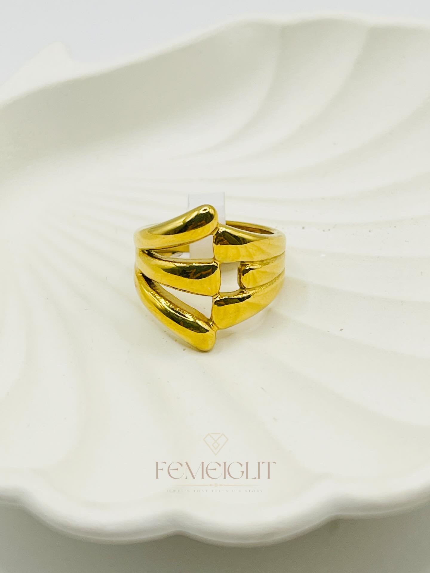 Modern Quad Band Statement Ring