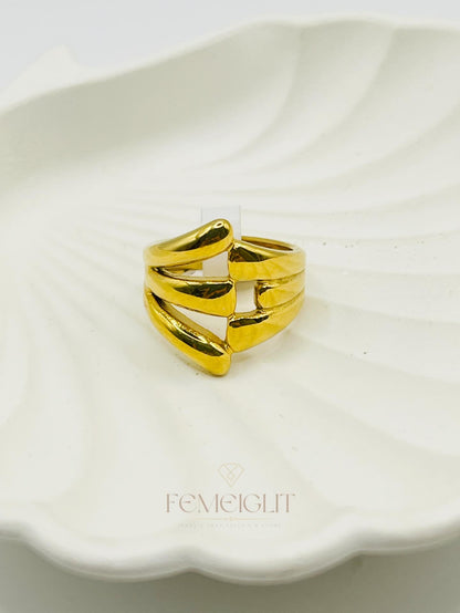 Modern Quad Band Statement Ring