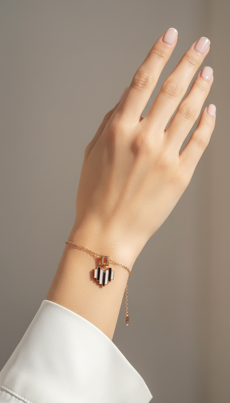 Rose Gold Central Medallion Bracelet