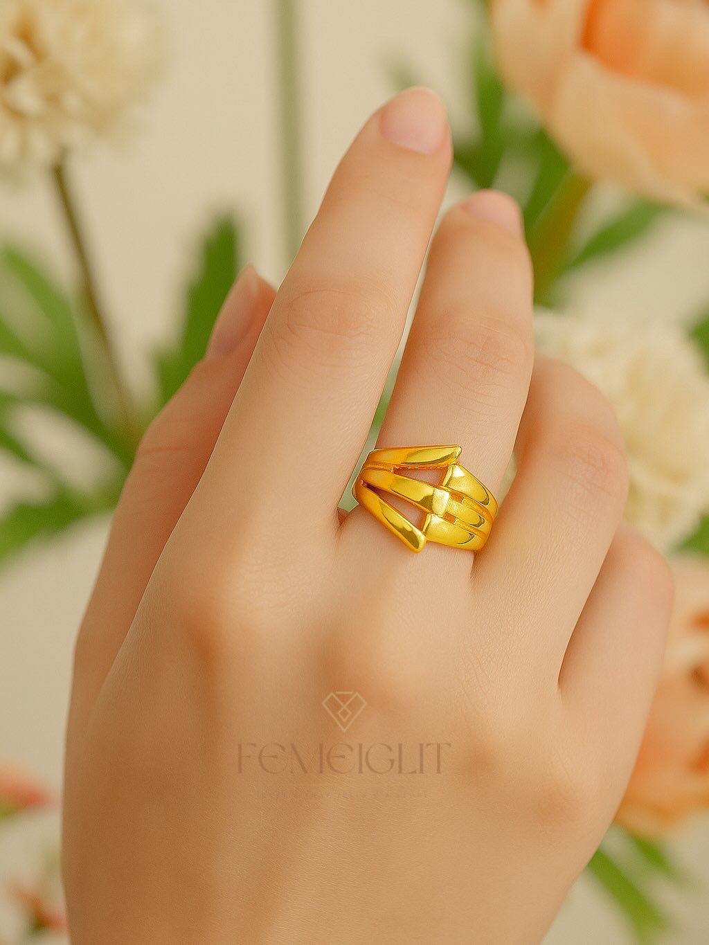 Modern Quad Band Statement Ring