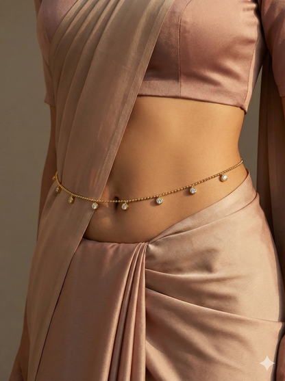 Gold Chic Dotted Station Chain Hip chain