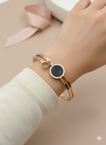Kids Open Circle A Rose Gold Bangle