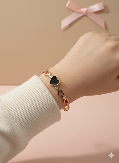 Kids Heart Rose Gold Bangle
