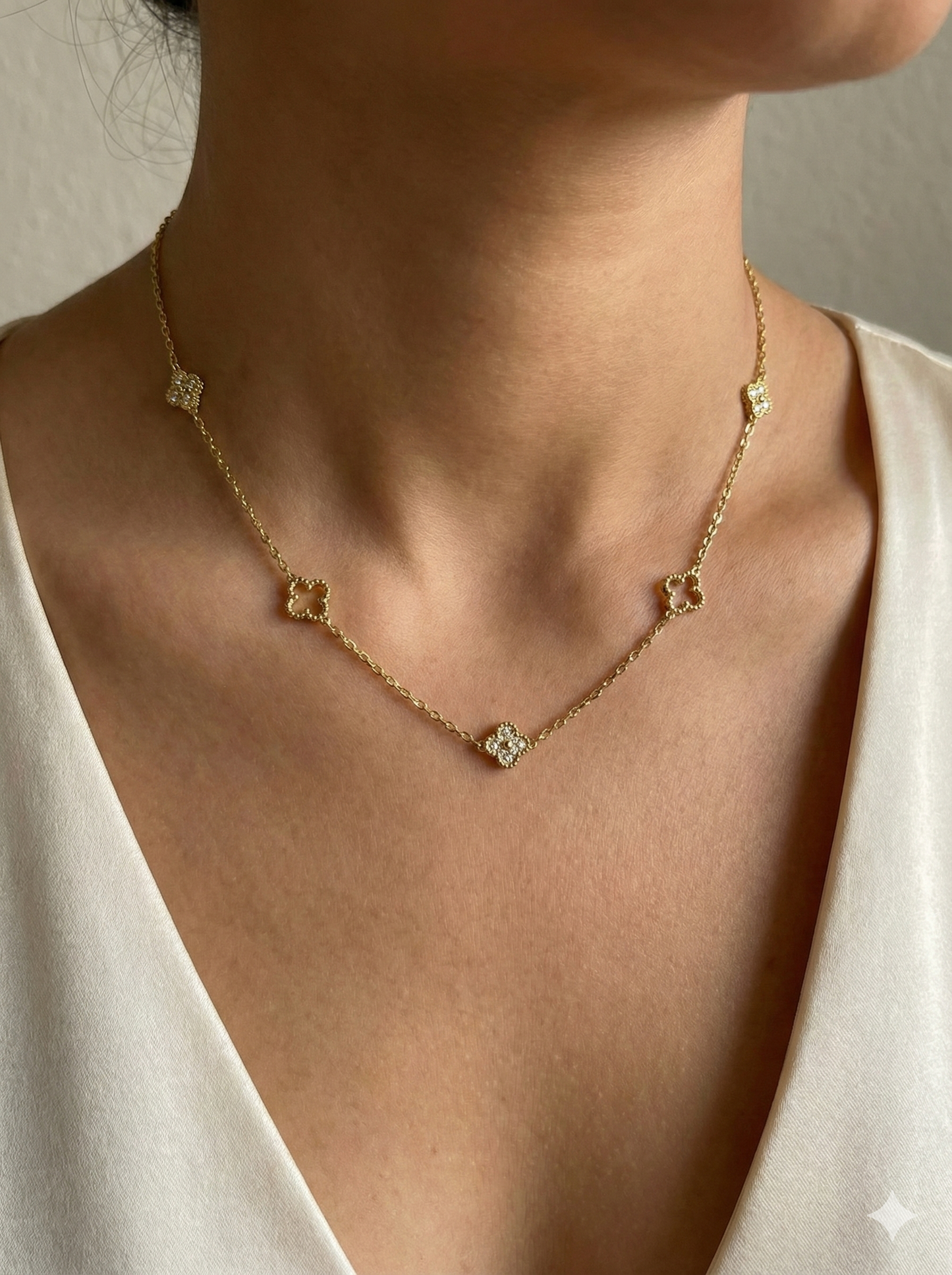 Gold Lucky Clover Necklace