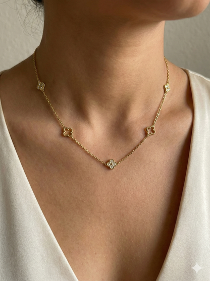 Gold Lucky Clover Necklace