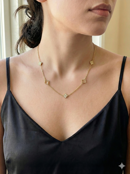 Gold Lucky Clover Necklace