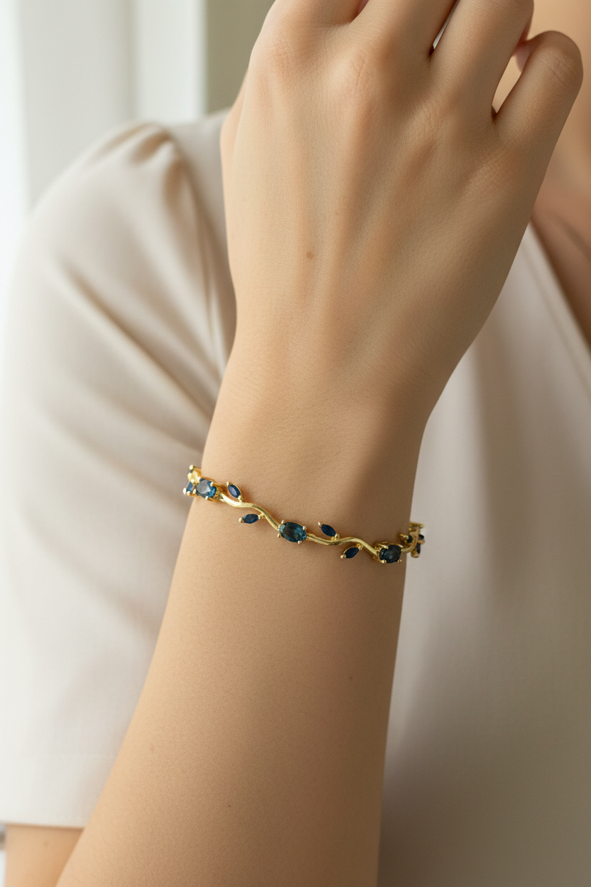 Sapphire Vine Tulip Bracelet