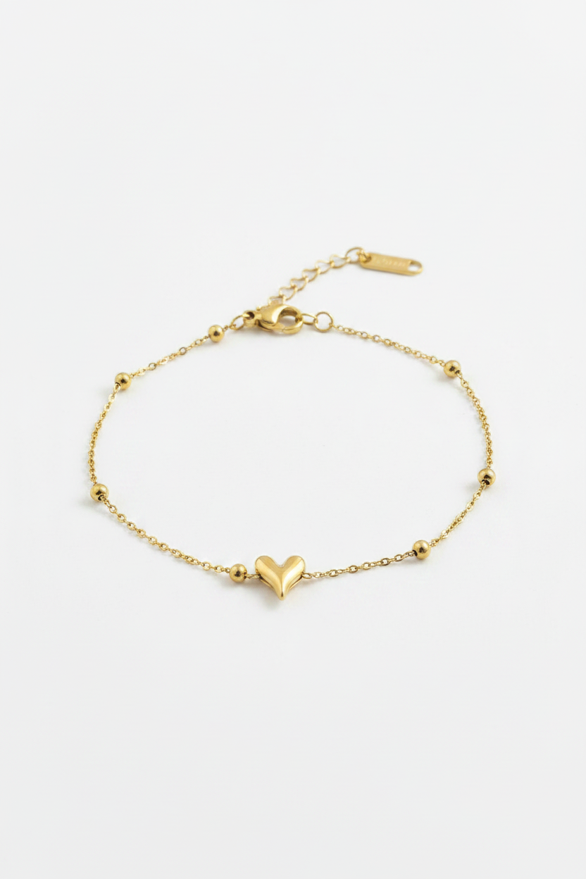Dainty Heart Gold Plated Bracelet