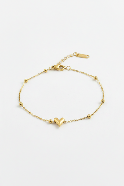 Dainty Heart Gold Plated Bracelet