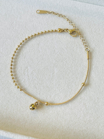Dual Chain Bell Charm Bracelet