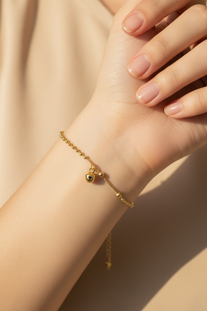 Dual Chain Bell Charm Bracelet