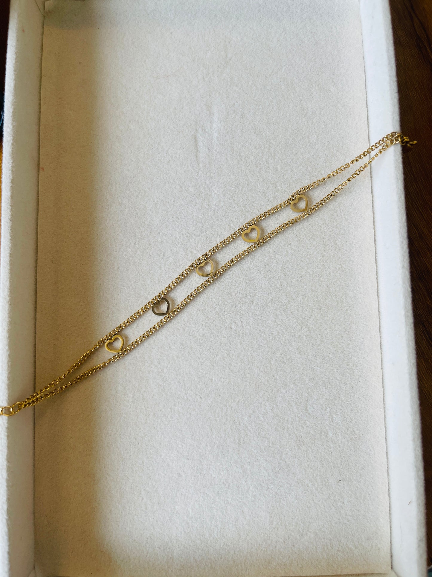 Double Layer Open Heart Bracelet
