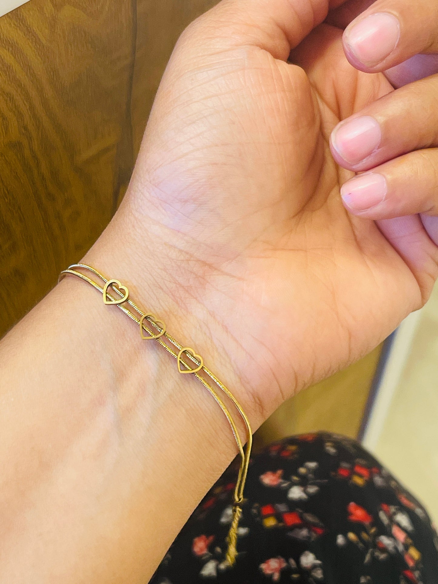 Triple Heart Gold Plated Bracelet