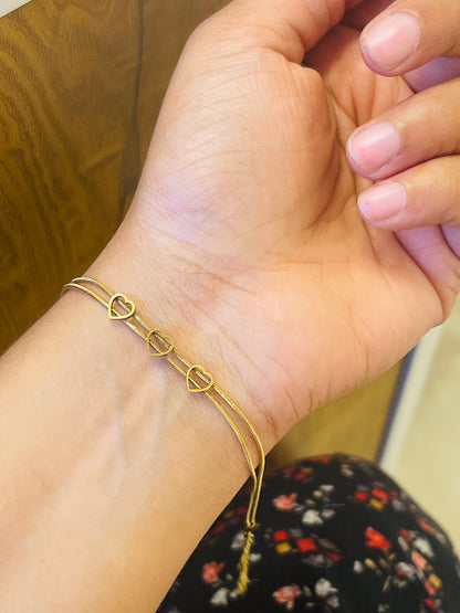 Triple Heart Gold Plated Bracelet