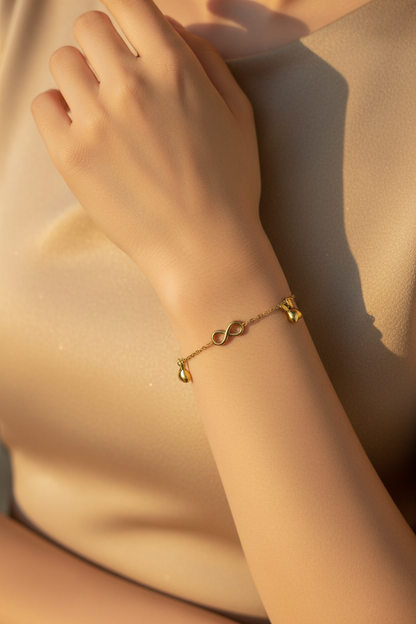 Infinity Heart Charm Bracelet