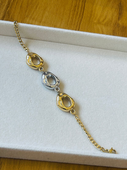 Duo-Tone Molten Link Bracelet