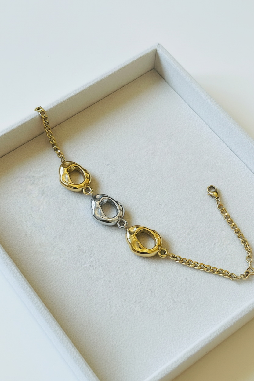 Duo-Tone Molten Link Bracelet