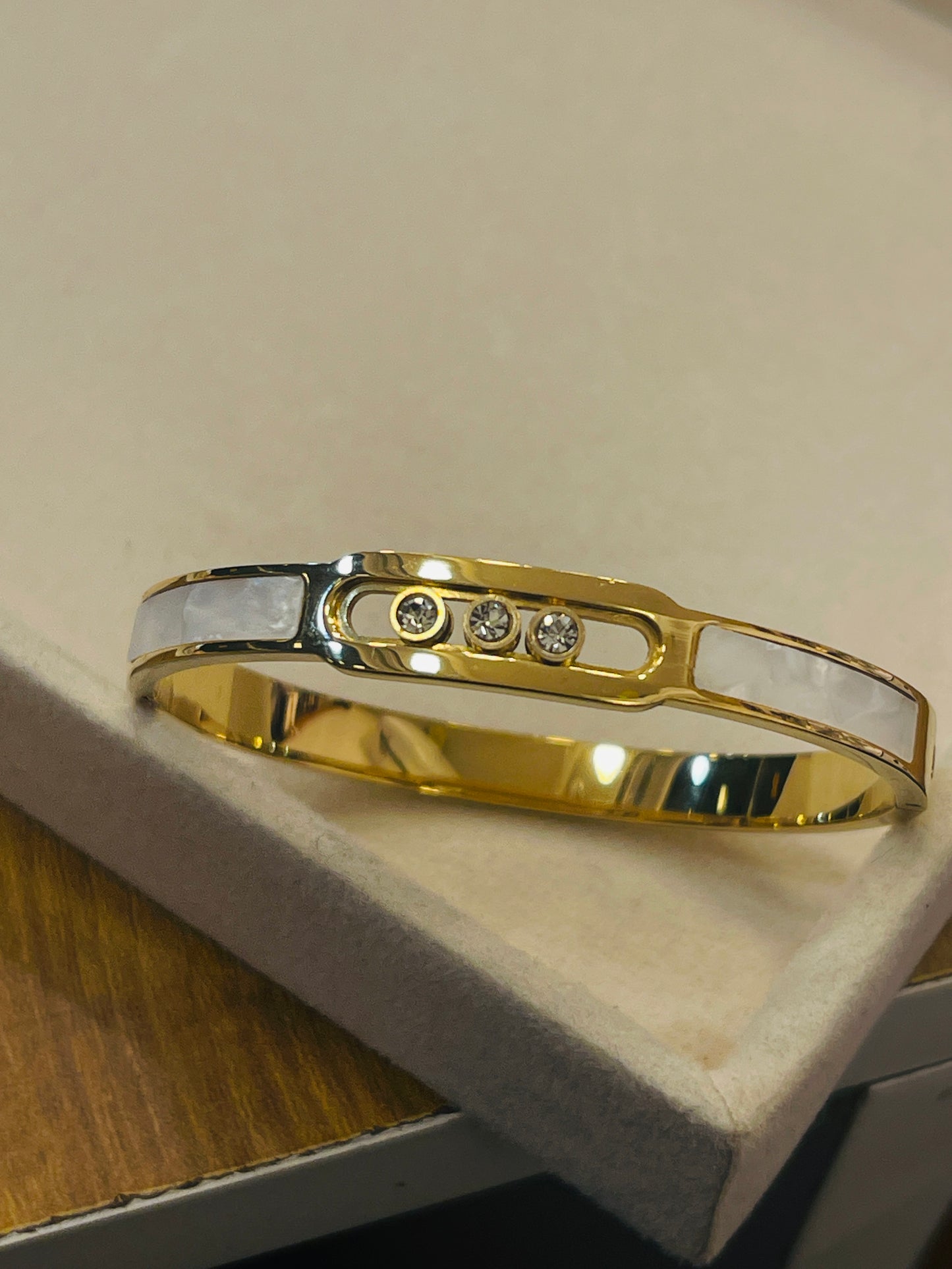 Crystal Slider Gold Bangle