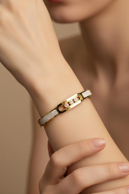 Crystal Slider Gold Bangle