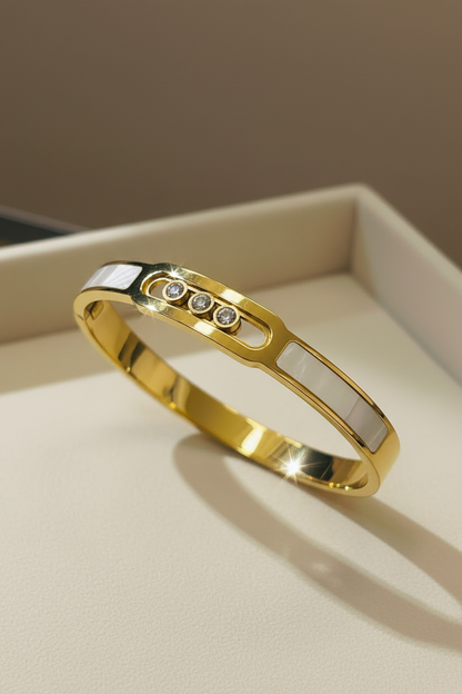 Crystal Slider Gold Bangle