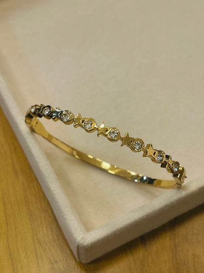 Gold Star & Crystal Bangle