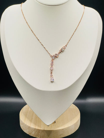 Rose Gold CZ Drop Necklace