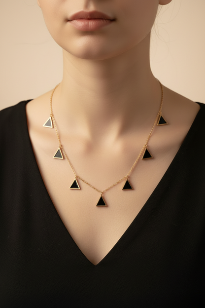 Geometric Triangle Charm Necklace