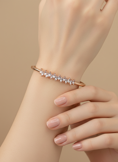 Rose Gold Marquise Gem Bangle