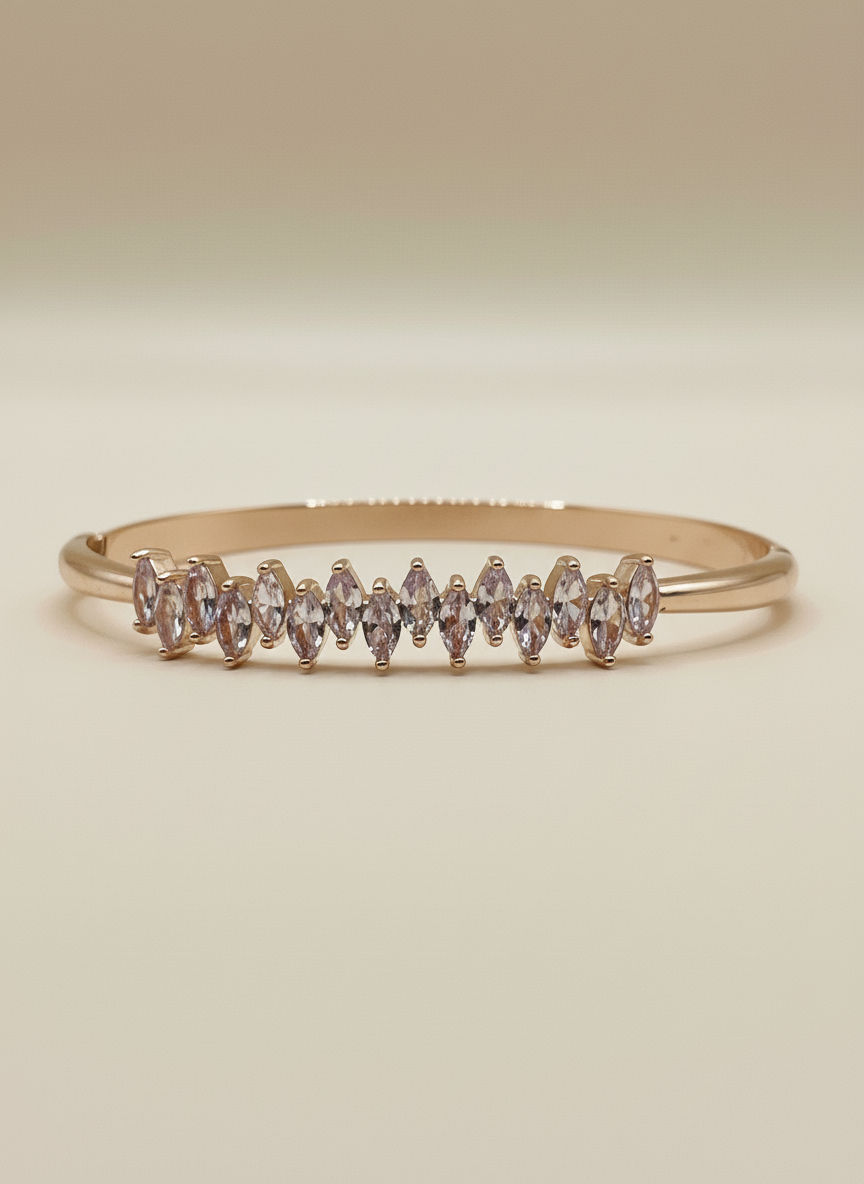 Rose Gold Marquise Gem Bangle