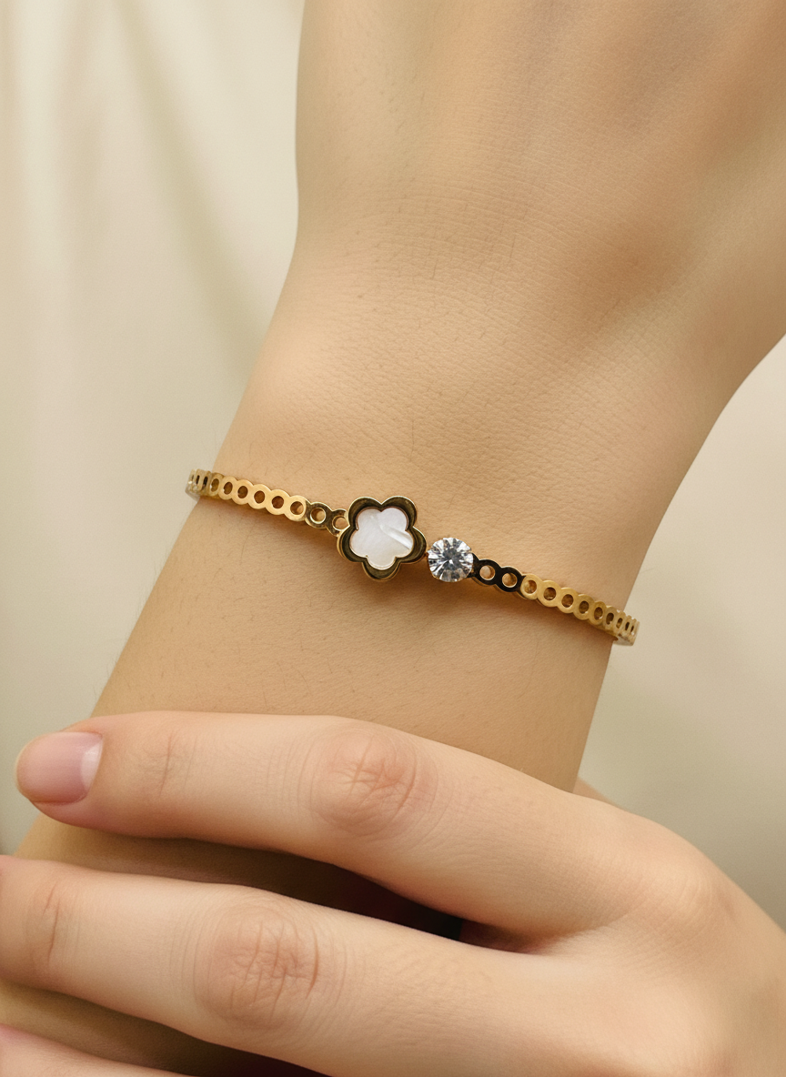 Scalloped Duo Rose Gold Bangle