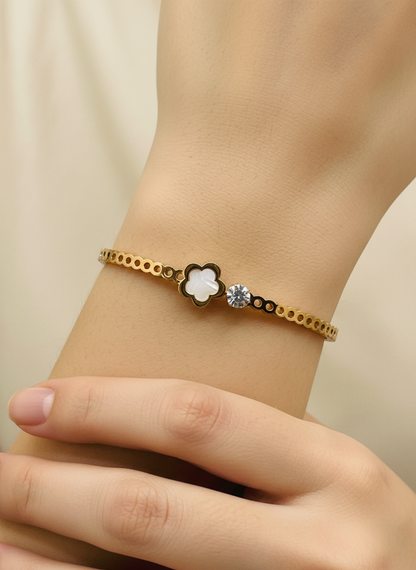 Scalloped Duo Rose Gold Bangle