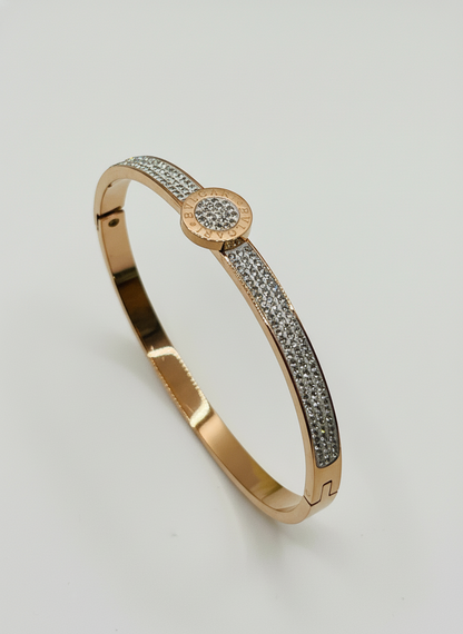 Luxury Pave Crystal Bangle in Rose Gold