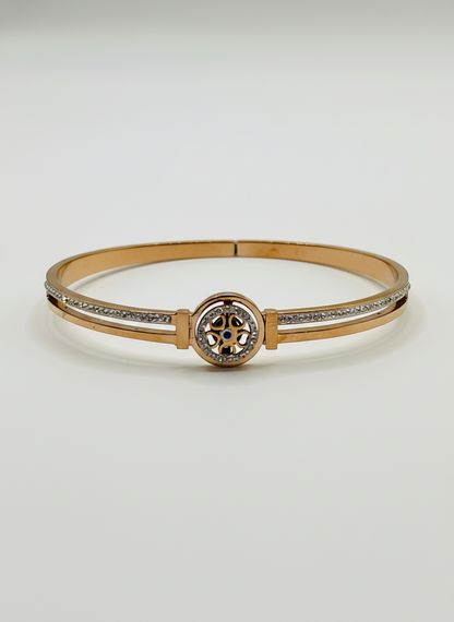 Delicate Starburst Pave Bangle in Rose Gold