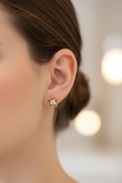Bloom Solitaire Stud Earrings