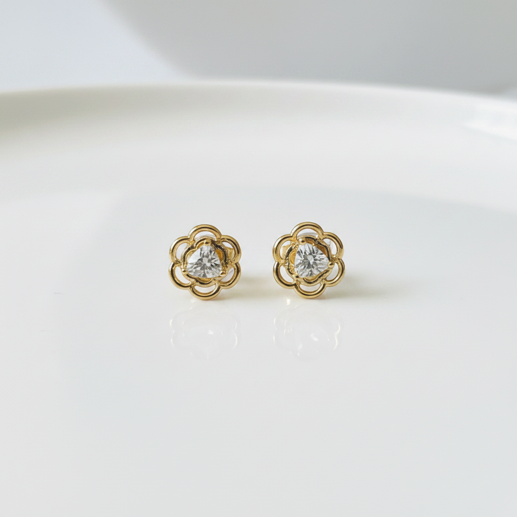 Bloom Solitaire Stud Earrings