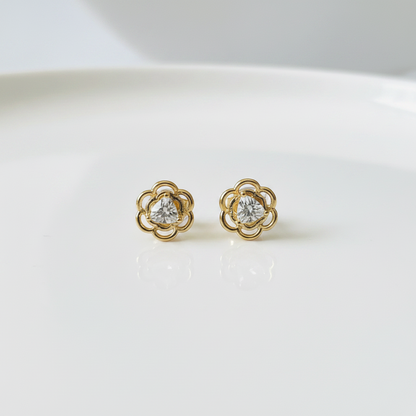 Bloom Solitaire Stud Earrings
