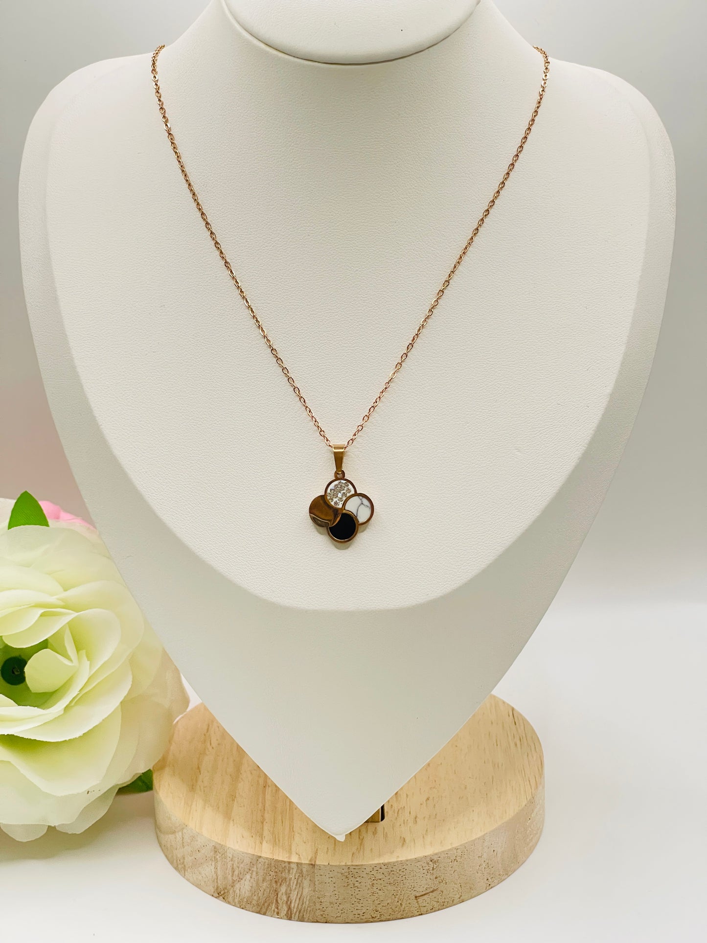 Rosé Clover Charm Necklace