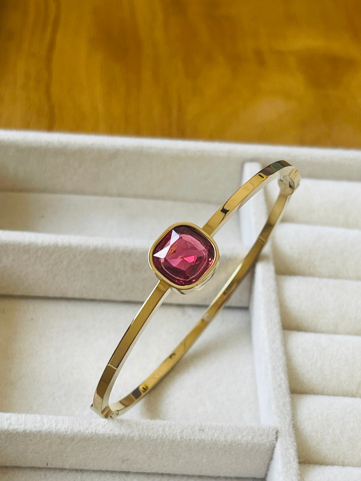 Ruby Red Crystal  Bangle