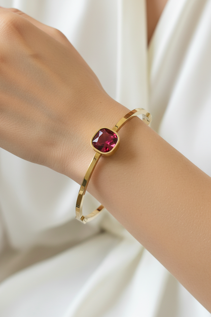 Ruby Red Crystal  Bangle