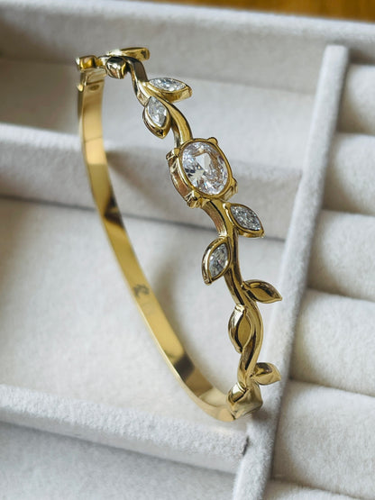 Crystal Vine Leaf Bangle