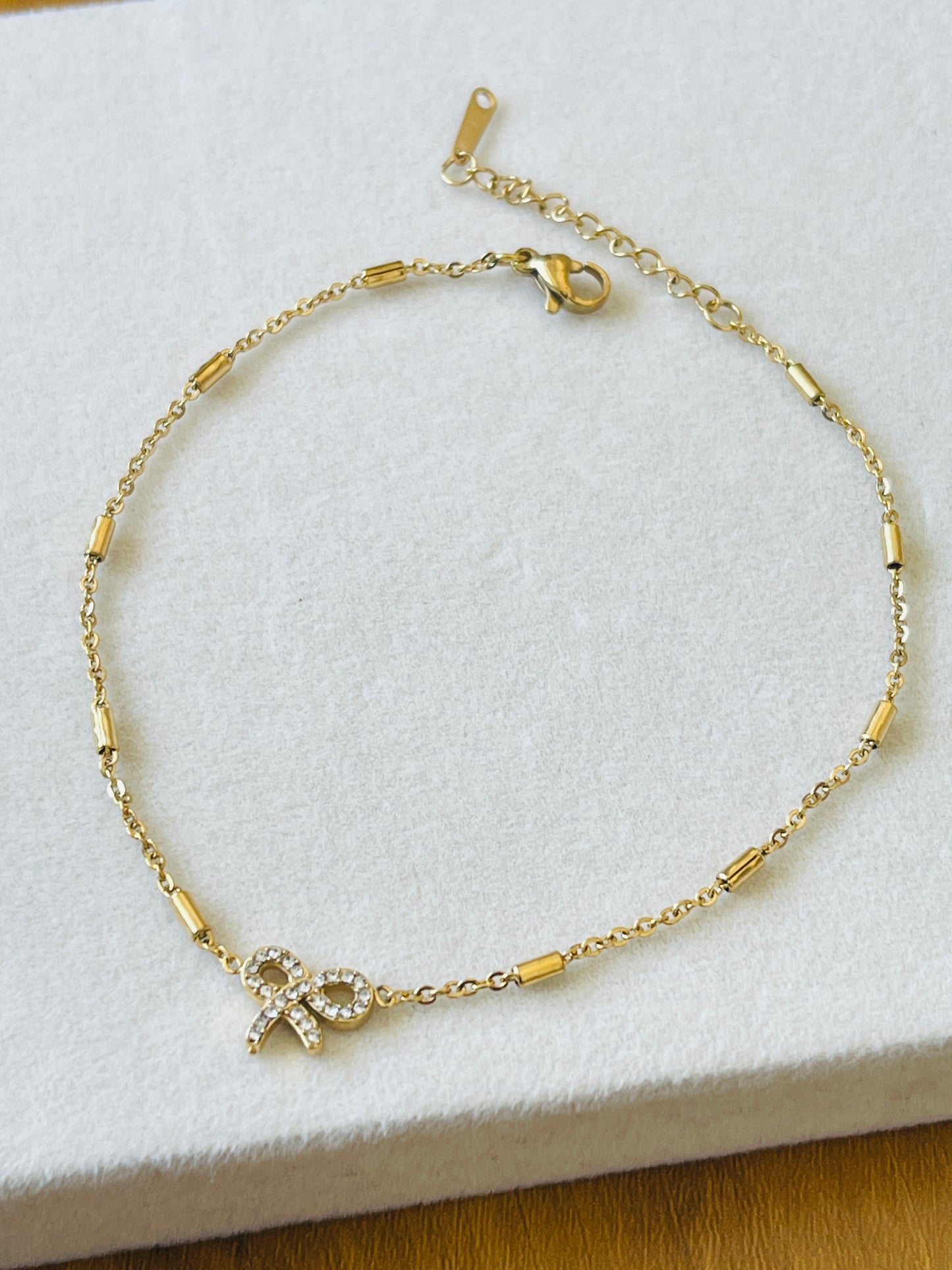 Crystal Bow Anklet
