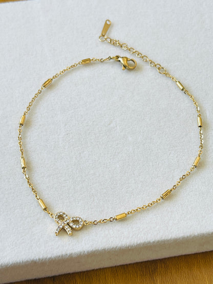 Crystal Bow Anklet