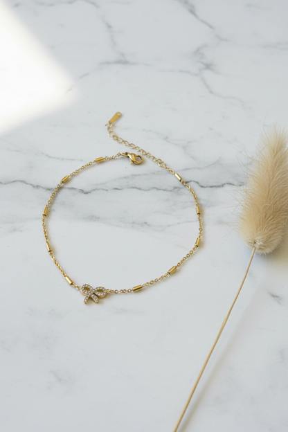 Crystal Bow Anklet